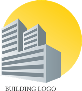 Building with Sun Logo PNG Vector