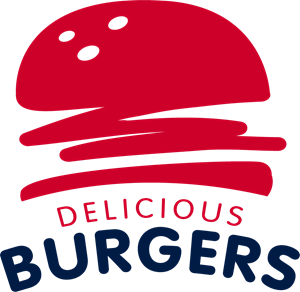 Hot burger logo design Royalty Free Vector Image