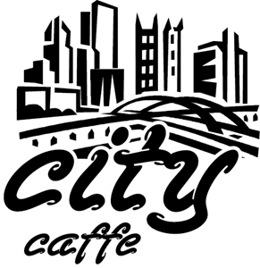 City caffe B&W Logo Vector