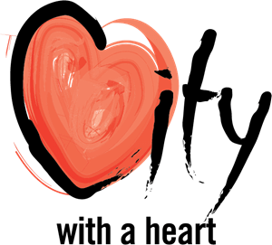 City with a Heart Logo PNG Vector