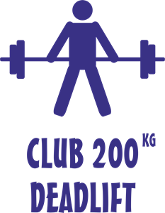 Club 200kg Deadlift Logo PNG Vector