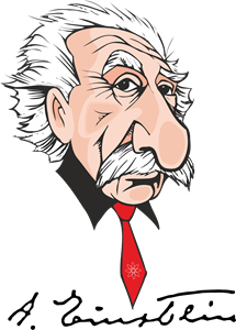 Caricatura Einstein Logo PNG Vector