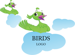 Cartoon Birds Logo PNG Vector