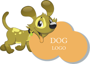 Cartoon Dog Logo PNG Vector