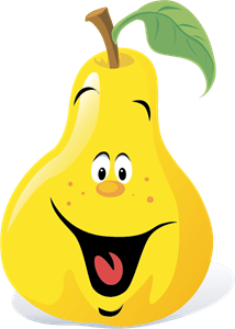 Cartoon Pear Logo PNG Vector