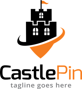 Castle pin Logo PNG Vector