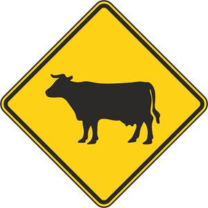 CATTLE CROSSING HIGHWAY SIGN Logo PNG Vector