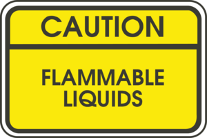 CAUTION FLAMMABLE LIQUIDS SIGN Logo PNG Vector