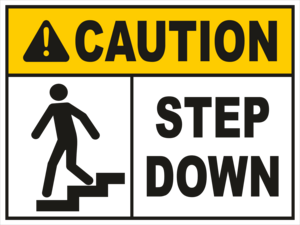 CAUTION STEP DOWN Logo PNG Vector
