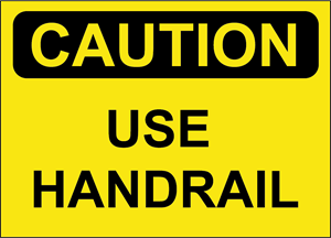 CAUTION USE HANDRAIL SIGN Logo PNG Vector