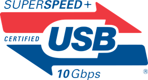 Certified Superspeed Plus Usb 10 Gbps Logo Vector