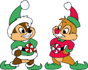 Chip and Dale Christmas Logo PNG Vector