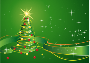 christmas background star green ribbon Logo PNG Vector