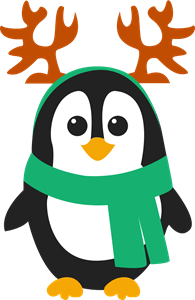 Christmas Penguin Logo Vector