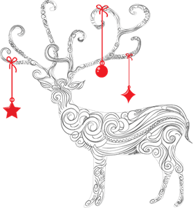 christmas reindeer Logo PNG Vector