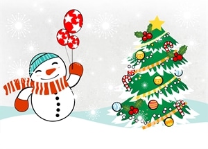 christmas snowman Logo Vector