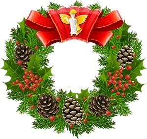christmas wreath cool texture Logo PNG Vector