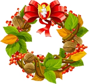 christmas wreath cool texture Logo PNG Vector
