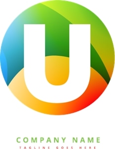 Circular colorful initial U Logo Vector