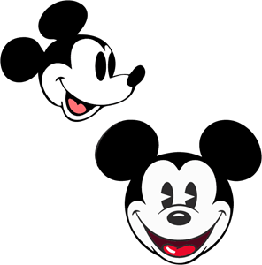 Classic Mickey Heads Logo PNG Vector