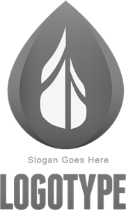 Clean Grey Drop Logo PNG Vector