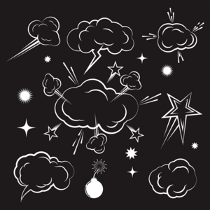 Cloud comic book Logo PNG Vector