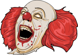 scary clown face cartoon