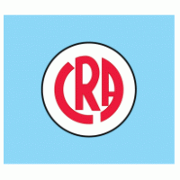 Logotipo de escudo de rayas negras y rojas, club de regatas de