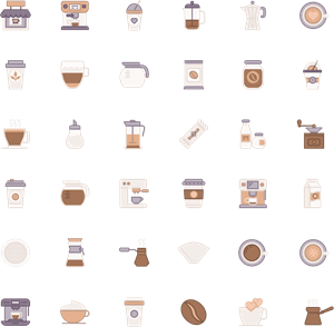Coffee Flat Icon Logo PNG Vector