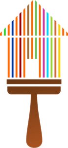 Colorful Building Paint Brush Logo PNG Vector