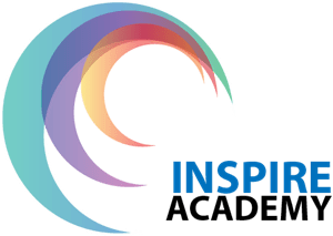Colorful Curved Inspire Academy Logo Vector