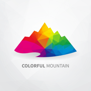Colorful Mountain Logo PNG Vector
