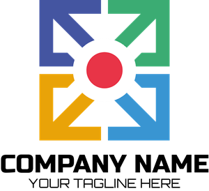 Colorful Quad Arrow Company Logo PNG Vector