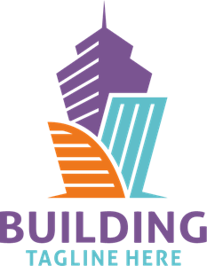 Colorful Tower Building Logo PNG Vector
