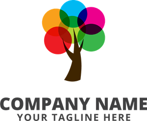 Colorful Tree Logo PNG Vector