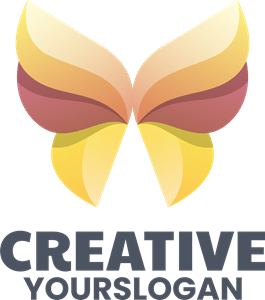 Colorful Wings Company Logo Vector