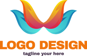 Colorful Wings Logo Vector