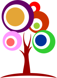 Colour Circle Tree Logo PNG Vector