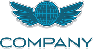 Company Winged Globe Logo Vector