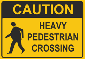 Coution heavy pedestrians crossing Logo PNG Vector