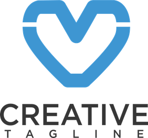 Creative Blue Heart Logo Vector