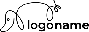creative line art of dog Logo PNG Vector