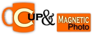 Cup & Magnetic Photo Logo PNG Vector
