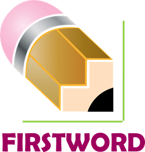 Cute First Word Education Logo Vector
