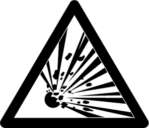 Danger - Explosive! (B&W) Logo Vector