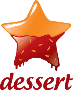 Dessert in the form of a star with chocolat Logo Vector