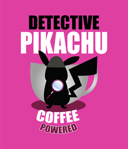Detective Pikachu Coffee Logo PNG Vector