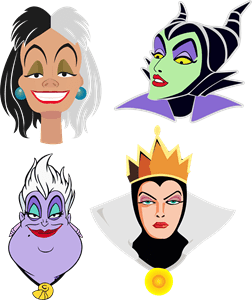 Disney Villains Faces Logo PNG Vector