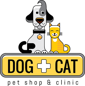 Dog and cat with pet shop and clinic Logo Vector