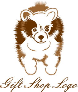 Dog Gift Shop Art Drawing Logo Vector